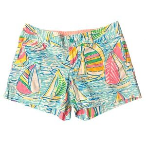 Lilly‎ Pulitzer Shorts Size 2 Adie Short "You Gotta Regatta" Print Sailboats